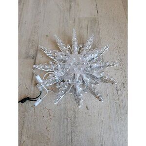 Light up large star AS IS silver Xmas hanging unique home‎ decor